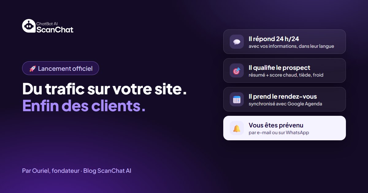 Lancement officiel de ScanChat AI : du trafic sur votre site, enfin des clients
